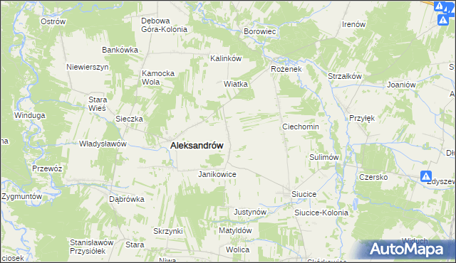 mapa Marianów gmina Aleksandrów, Marianów gmina Aleksandrów na mapie Targeo