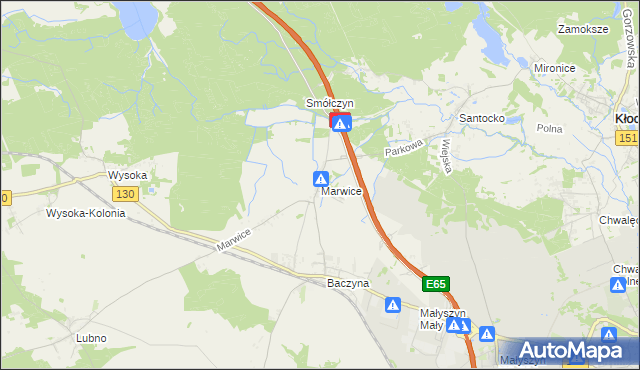 mapa Marwice gmina Lubiszyn, Marwice gmina Lubiszyn na mapie Targeo