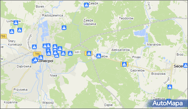 mapa Michałów gmina Koniecpol, Michałów gmina Koniecpol na mapie Targeo