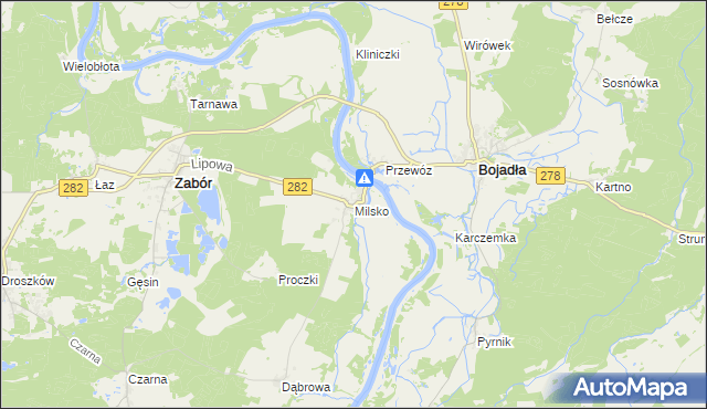 mapa Milsko, Milsko na mapie Targeo