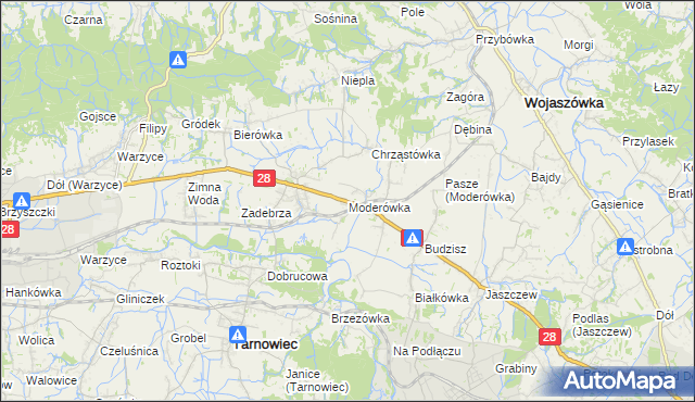 mapa Moderówka, Moderówka na mapie Targeo