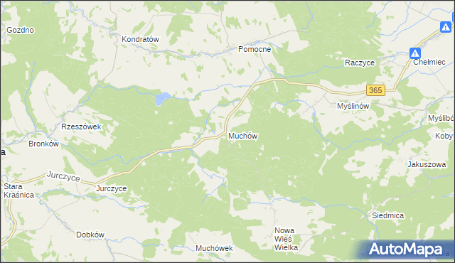 mapa Muchów, Muchów na mapie Targeo