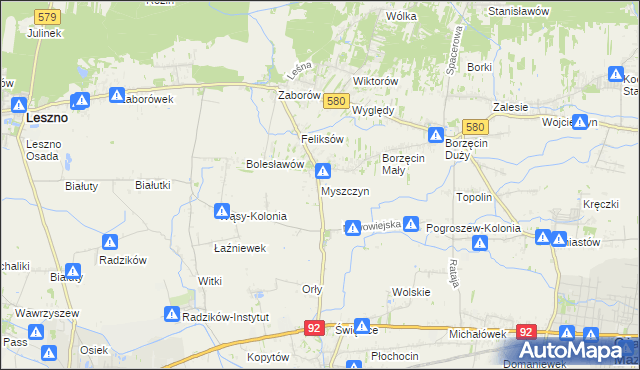 mapa Myszczyn, Myszczyn na mapie Targeo