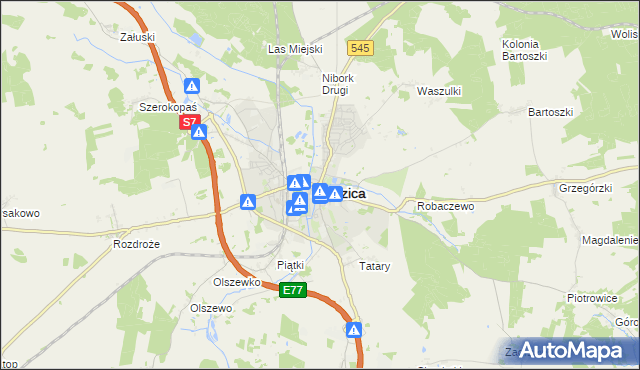 mapa Nidzica, Nidzica na mapie Targeo