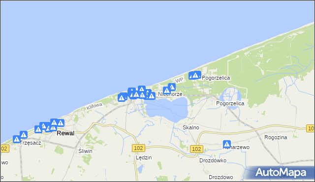 mapa Niechorze, Niechorze na mapie Targeo