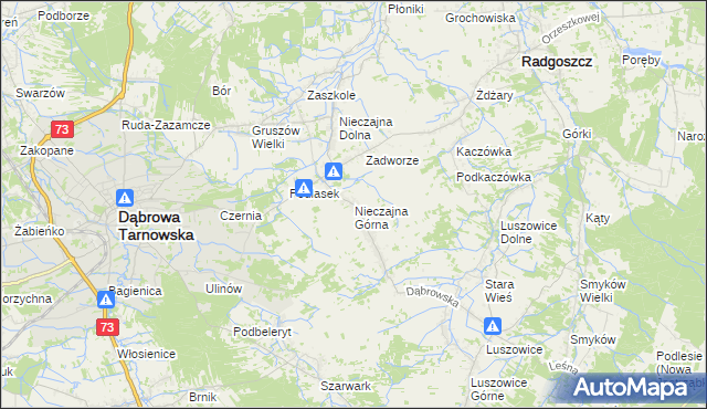 mapa Nieczajna Górna, Nieczajna Górna na mapie Targeo