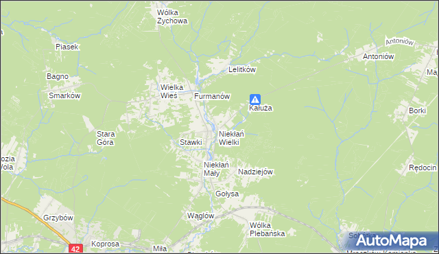 mapa Niekłań Wielki, Niekłań Wielki na mapie Targeo