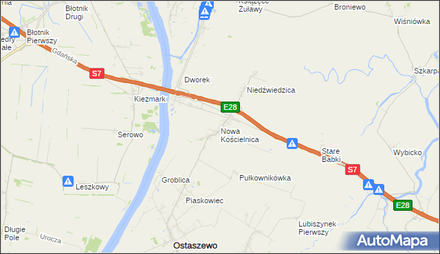 mapa Nowa Kościelnica, Nowa Kościelnica na mapie Targeo