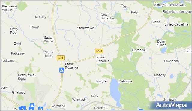 mapa Nowa Różanka gmina Kętrzyn, Nowa Różanka gmina Kętrzyn na mapie Targeo