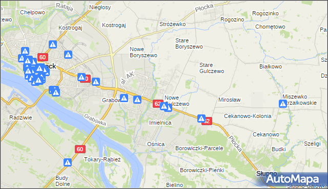 mapa Nowe Gulczewo, Nowe Gulczewo na mapie Targeo