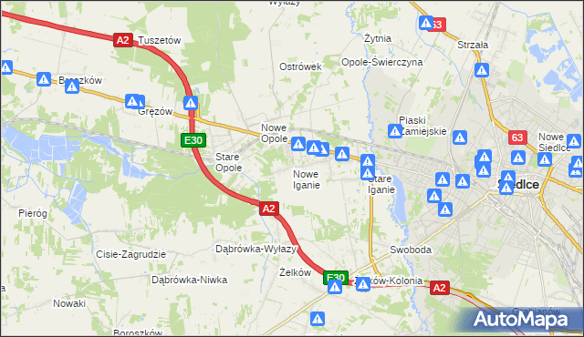 mapa Nowe Iganie, Nowe Iganie na mapie Targeo