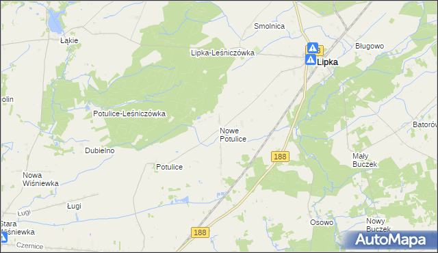 mapa Nowe Potulice, Nowe Potulice na mapie Targeo