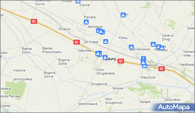 mapa Nowe Zduny, Nowe Zduny na mapie Targeo