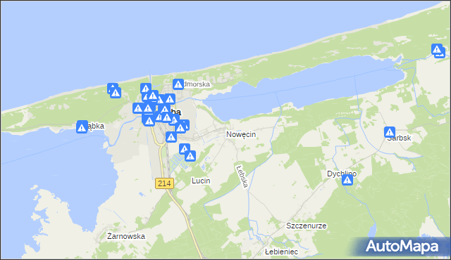 mapa Nowęcin, Nowęcin na mapie Targeo