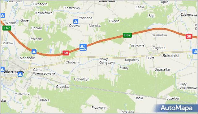 mapa Nowy Ochędzyn, Nowy Ochędzyn na mapie Targeo