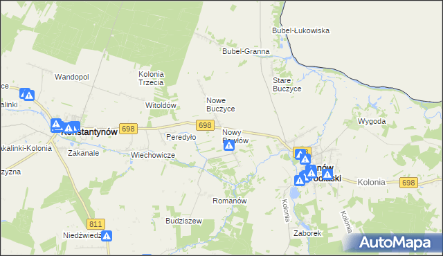 mapa Nowy Pawłów, Nowy Pawłów na mapie Targeo