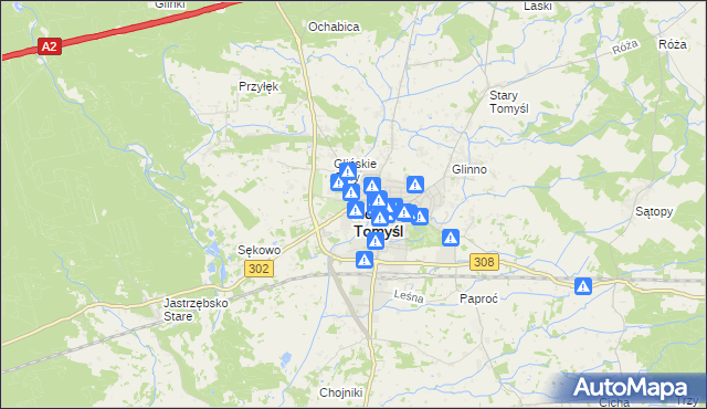 mapa Nowy Tomyśl, Nowy Tomyśl na mapie Targeo