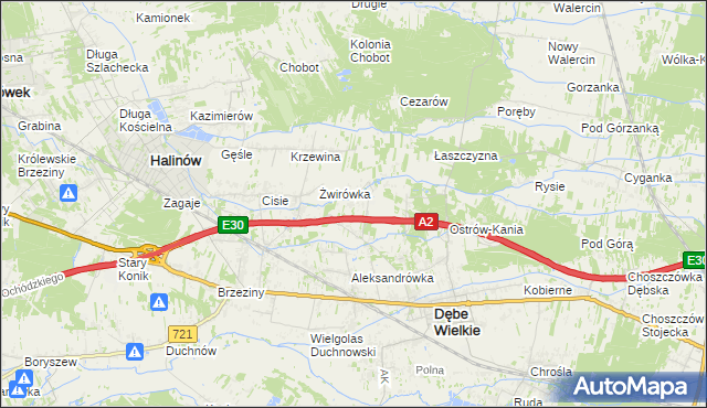mapa Olesin gmina Dębe Wielkie, Olesin gmina Dębe Wielkie na mapie Targeo