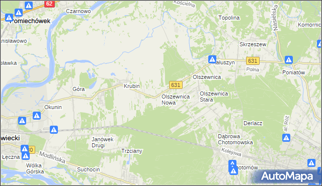 mapa Olszewnica Nowa, Olszewnica Nowa na mapie Targeo