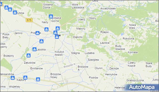 mapa Olszowiec gmina Iłów, Olszowiec gmina Iłów na mapie Targeo