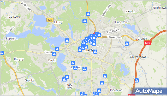 mapa Olsztyna, Olsztyn na mapie Targeo