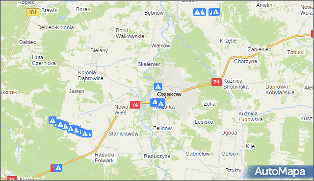 mapa Osjaków, Osjaków na mapie Targeo