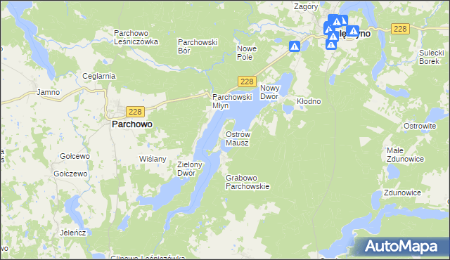 mapa Ostrów Mausz, Ostrów Mausz na mapie Targeo