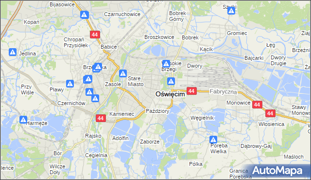 mapa Oświęcimia, Oświęcim na mapie Targeo