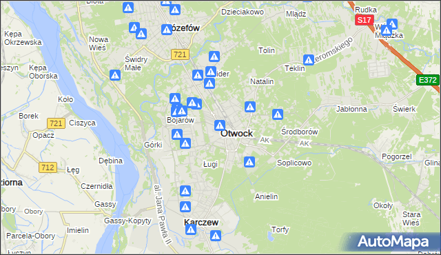 mapa Otwock, Otwock na mapie Targeo