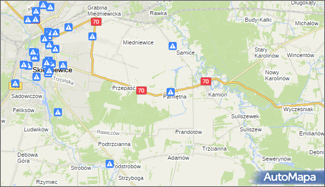 mapa Pamiętna, Pamiętna na mapie Targeo