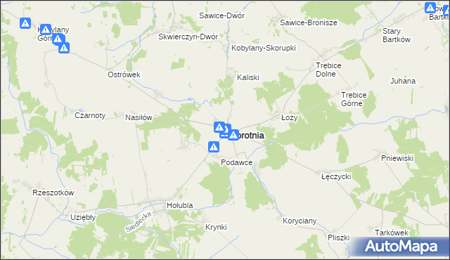mapa Paprotnia powiat siedlecki, Paprotnia powiat siedlecki na mapie Targeo