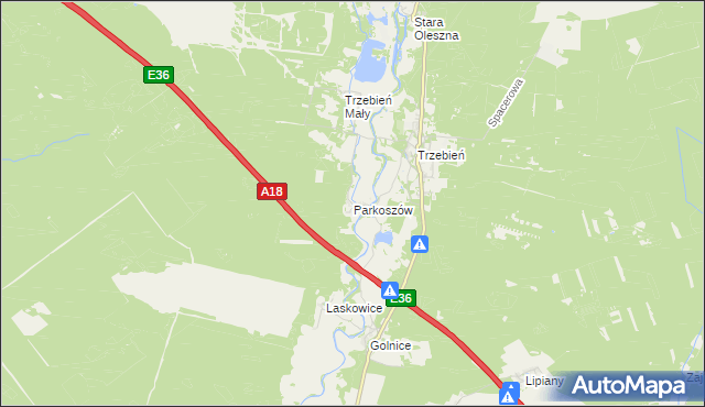 mapa Parkoszów, Parkoszów na mapie Targeo