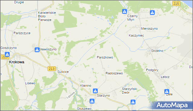 mapa Parszkowo, Parszkowo na mapie Targeo