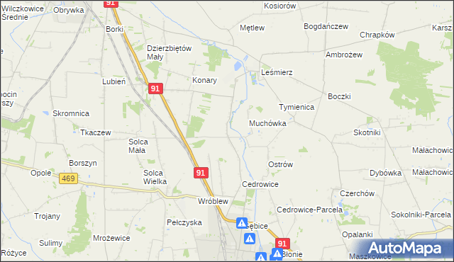 mapa Parzyce gmina Ozorków, Parzyce gmina Ozorków na mapie Targeo