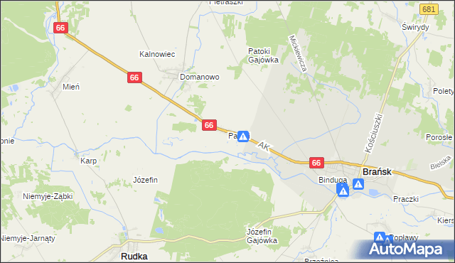 mapa Patoki gmina Brańsk, Patoki gmina Brańsk na mapie Targeo