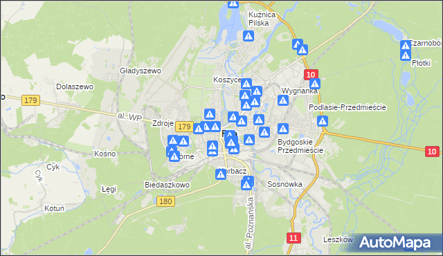mapa Piły, Piła na mapie Targeo