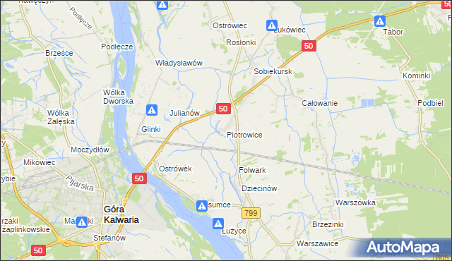 mapa Piotrowice gmina Karczew, Piotrowice gmina Karczew na mapie Targeo