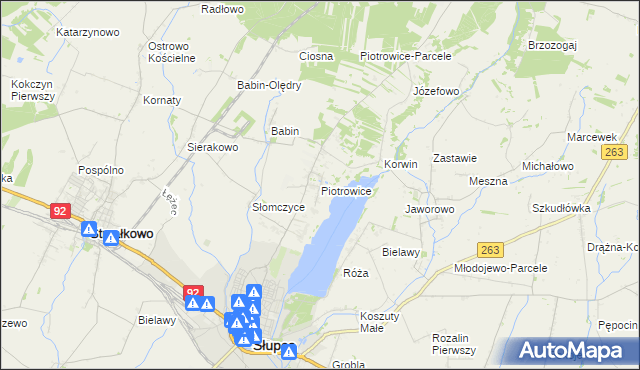 mapa Piotrowice gmina Słupca, Piotrowice gmina Słupca na mapie Targeo