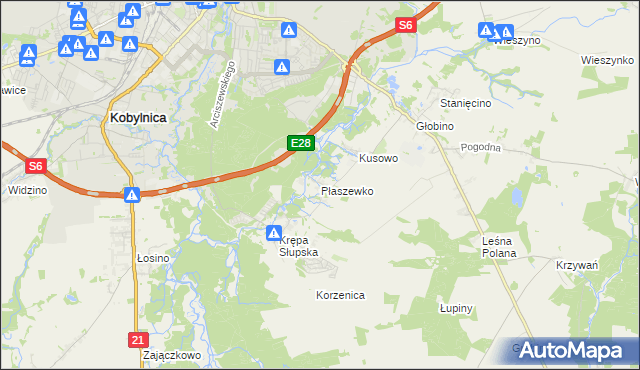 mapa Płaszewko, Płaszewko na mapie Targeo