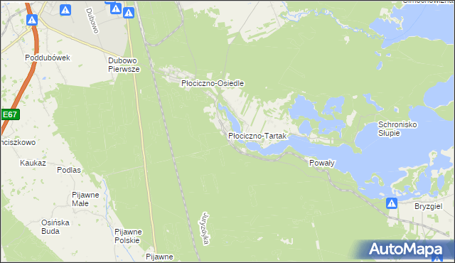 mapa Płociczno-Tartak, Płociczno-Tartak na mapie Targeo