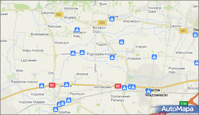 mapa Pogroszew, Pogroszew na mapie Targeo