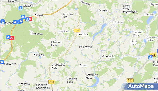 mapa Połęczyno, Połęczyno na mapie Targeo