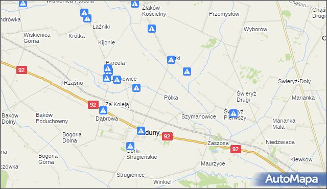 mapa Pólka gmina Zduny, Pólka gmina Zduny na mapie Targeo