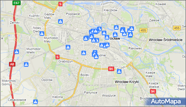 mapa Południe, Południe na mapie Targeo