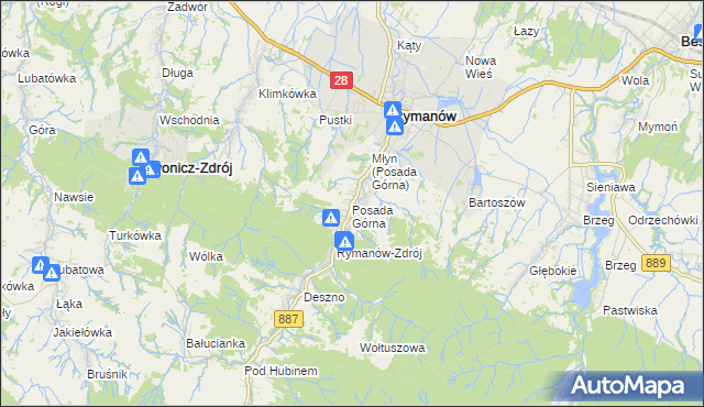 mapa Posada Górna, Posada Górna na mapie Targeo