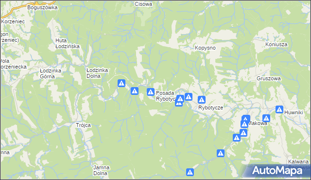 mapa Posada Rybotycka, Posada Rybotycka na mapie Targeo