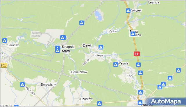 mapa Potępa, Potępa na mapie Targeo