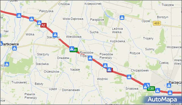 mapa Powodów Drugi, Powodów Drugi na mapie Targeo