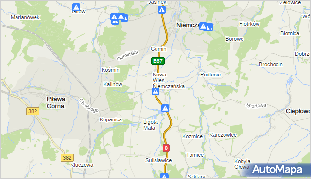 mapa Przerzeczyn-Zdrój, Przerzeczyn-Zdrój na mapie Targeo