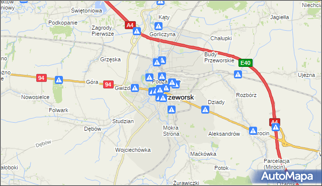 mapa Przeworsk, Przeworsk na mapie Targeo